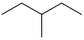 Skeletal structure of 3-methylpentane